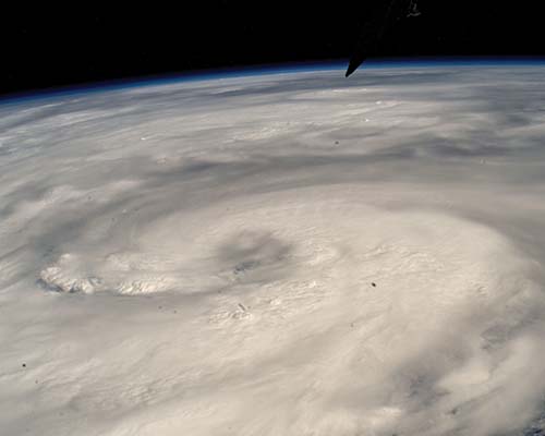 View of hurricane from space