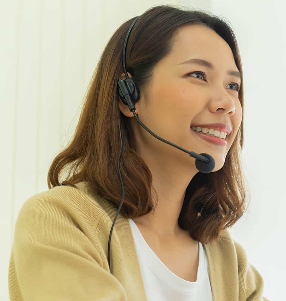 Sales representative calling customer