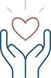 Hands holding heart icon