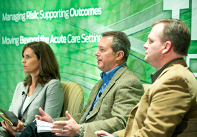 Joan Eliasek of McKesson, Steve Inacker of Cardinal Health, and Dennis Clock of Clock Medical share ideas about reducing supply chain costs.